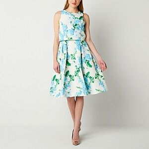 Melonie T Sleeveless Floral Popover Fit + Flare Floral Dress Size 10